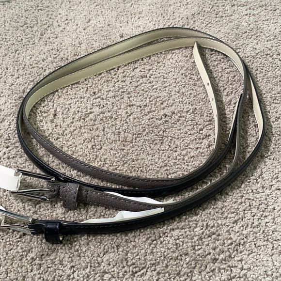 Women’s Belts 2pack 1 Black & 1 Gray with Silver Buckles XL NWT - Picture 3 of 6
